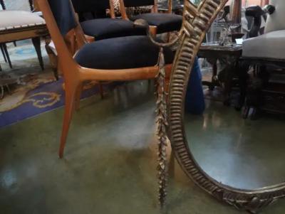  Palladio Italian Neoclassical Style Gilt Metal Mirror Palladio Attributed