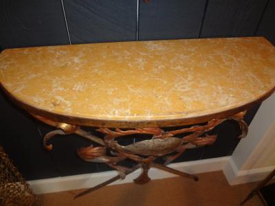  Palladio Italian Wrought Iron and Marble Console Table