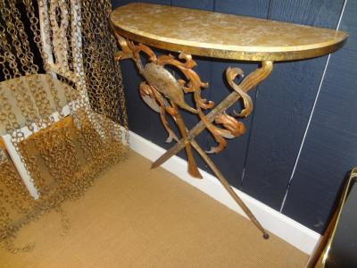  Palladio Italian Wrought Iron and Marble Console Table