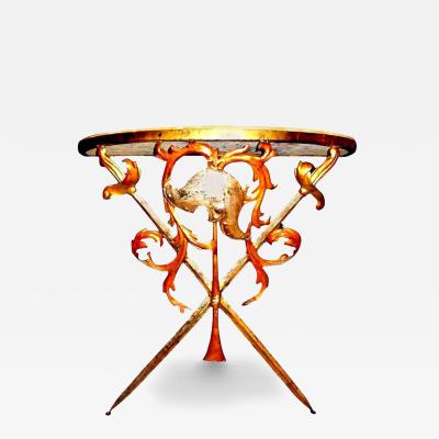  Palladio Italian Wrought Iron and Marble Console Table