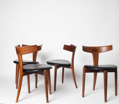  Palle Petersen Erik Andersen Rare Set of 4 Teak Dining Chairs by Palle Petersen Erik Andersen Denmark