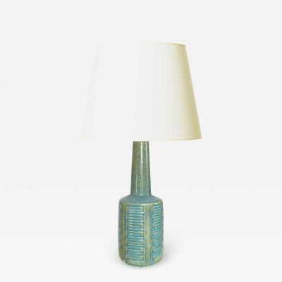  Palshus Danish Modern Moumental Table Lamp in Pale Olive Turquoise Glazing by Palshus