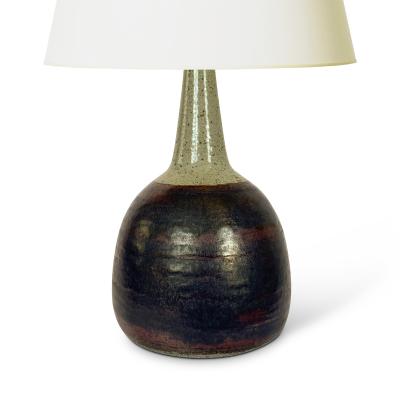  Palshus Table Lamp in Luster Burgundy Black and Gray Glazes by Palshus