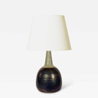  Palshus Table Lamp in Luster Burgundy Black and Gray Glazes by Palshus