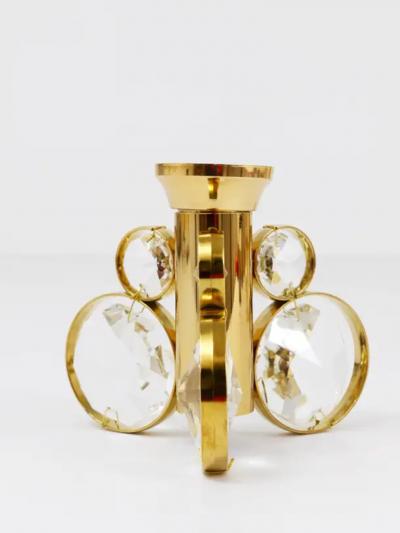  Palwa 10x Palwa Gaetano Sciolari Style Brass Crystal Candle Holder Candlestick