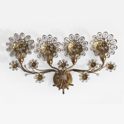  Palwa Crystal and Brass Sconce by Palwa