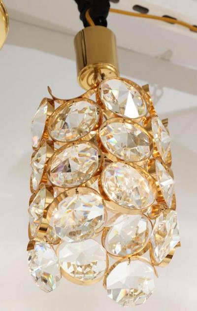  Palwa Ernest Palme Faceted Crystal and Gilt Brass Pendant