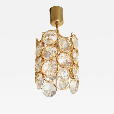  Palwa Ernest Palme Faceted Crystal and Gilt Brass Pendant