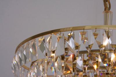  Palwa Extraordinary Huge Palwa Gilded Brass and Crystal Glass Chandelier