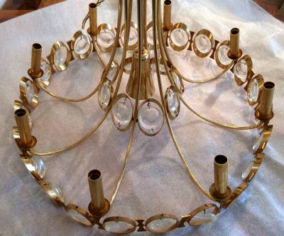  Palwa German Palwa Chandelier Gold Plated and Crystal
