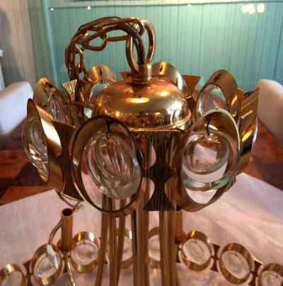  Palwa German Palwa Chandelier Gold Plated and Crystal