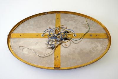  Palwa Gorgeous Gilt Brass Crystal Glass Backlit Wall Mirror by Palwa Germany 1970s