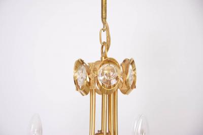 Palwa Huge Gilded Brass and Glass Palwa Chandelier