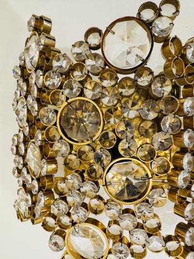  Palwa Large Austrian Crystal Palwa Mid Century 1960s Wall Lamp