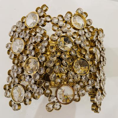  Palwa Large Austrian Crystal Palwa Mid Century 1960s Wall Lamp