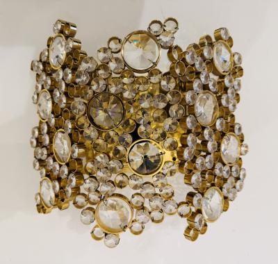  Palwa Large Austrian Crystal Palwa Mid Century 1960s Wall Lamp