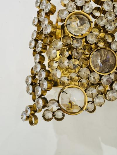  Palwa Large Austrian Crystal Palwa Mid Century 1960s Wall Lamp