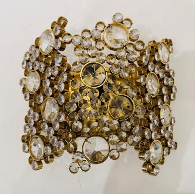  Palwa Large Austrian Crystal Palwa Mid Century 1960s Wall Lamp