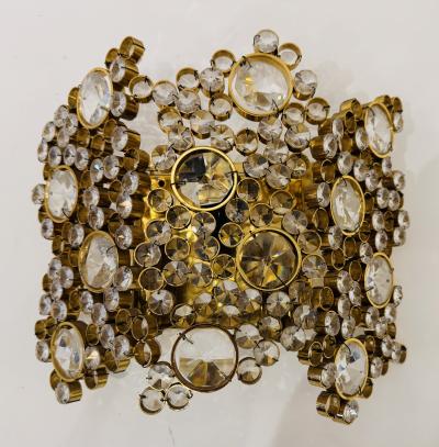  Palwa Large Austrian Crystal Palwa Mid Century 1960s Wall Lamp