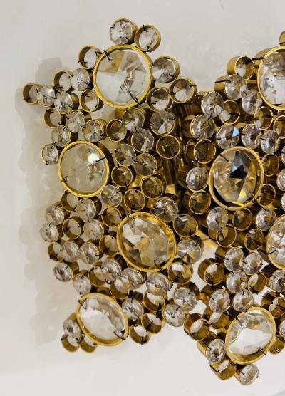  Palwa Large Austrian Crystal Palwa Mid Century 1960s Wall Lamp