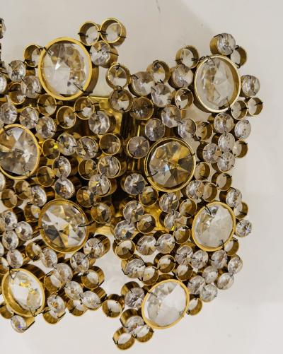  Palwa Large Austrian Crystal Palwa Mid Century 1960s Wall Lamp