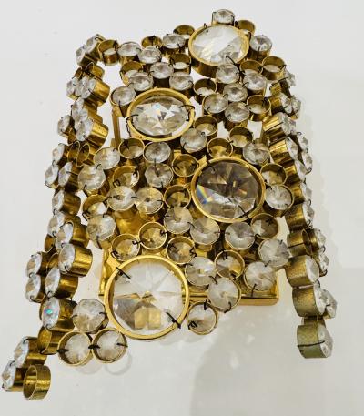  Palwa Pair of 1960s Austrian Crystal Palwa Mid Century Wall Lamps