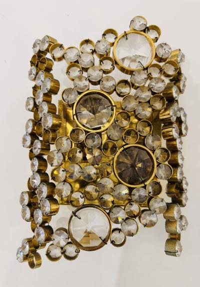  Palwa Pair of 1960s Austrian Crystal Palwa Mid Century Wall Lamps