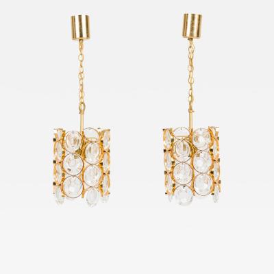  Palwa Pair of Palwa Continental Mid Century Cylindrical Pendants