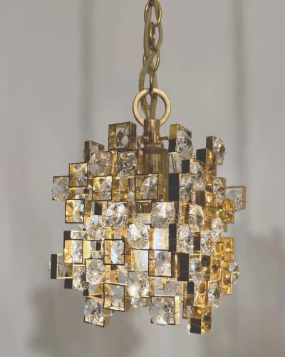  Palwa Pair of small modernist chandeliers by Palme Walter Palwa Germany circa 1960
