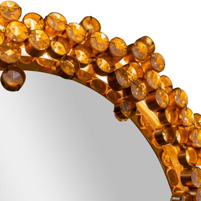  Palwa Palme Walter Stunning Illuminating Mirror with Faceted Crystals 1960s