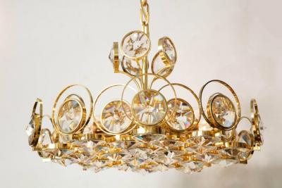  Palwa Palwa Gilt Brass and Crystal Chandelier