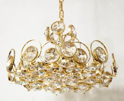  Palwa Palwa Gilt Brass and Crystal Chandelier