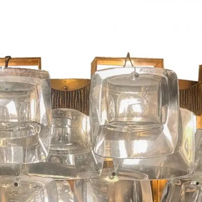  Palwa Palwa Mid Century Modern Crystal And Etched Brass Sconces 1960s