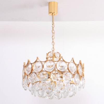  Palwa Stunning Gilded Brass and Glass Palwa Chandelier