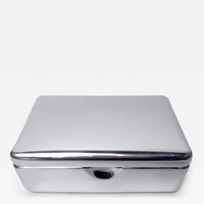  Pampaloni Large and Stylish Italian Modern Sterling Silver Box