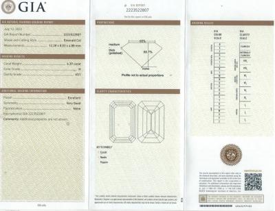  Pampillonia 4 49 CARAT G I A EMERALD CUT DIAMOND SOLITAIRE RING