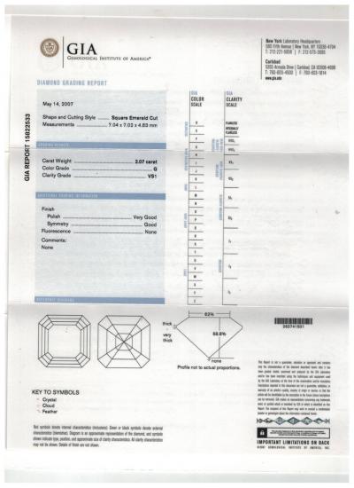Pampillonia Asscher Cut Diamond Ring