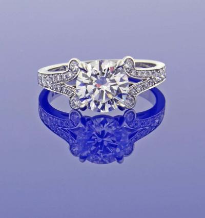 Pampillonia Diamond Solitaire Handmade Engagement Ring from Pampillonia
