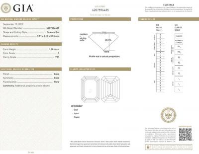 Pampillonia Emerald Cut Diamond Three Stone Ring