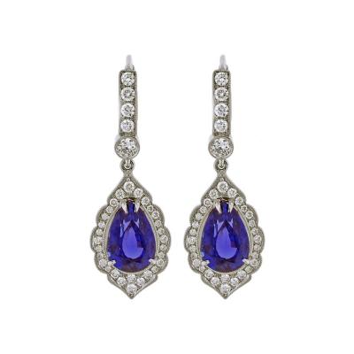  Pampillonia Exceptional Tanzanite and Diamond Earrings