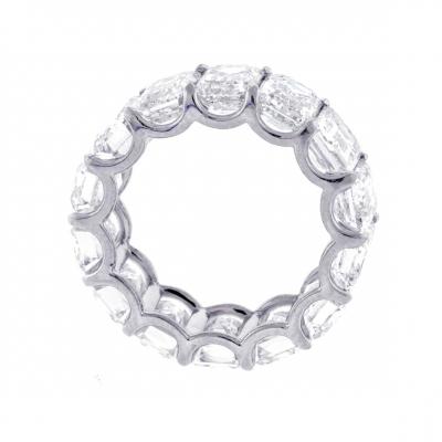  Pampillonia FULL CIRCLE G I A EMERALD CUT DIAMOND BAND RING