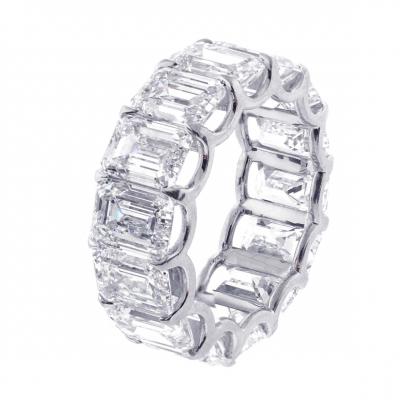  Pampillonia FULL CIRCLE G I A EMERALD CUT DIAMOND BAND RING