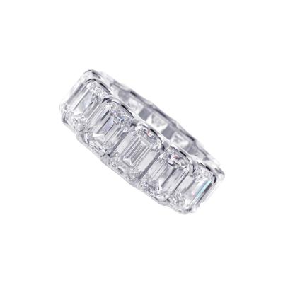  Pampillonia FULL CIRCLE G I A EMERALD CUT DIAMOND BAND RING