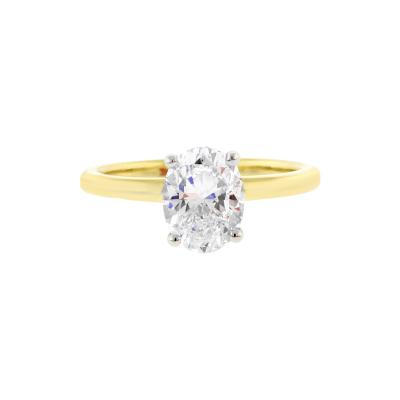  Pampillonia Oval Diamond Solitaire Engagement Ring with Hidden Halo by Pampillonia