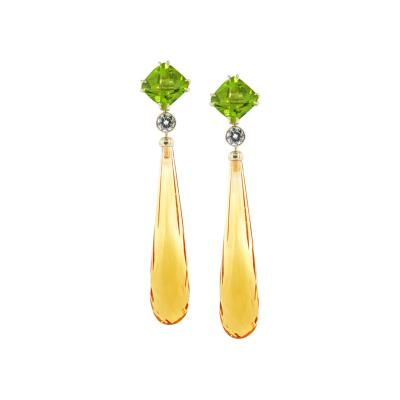  Pampillonia PERIDOT AND CITRINE DROP EARRINGS