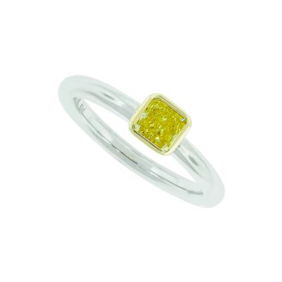  Pampillonia RADIANT CUT YELLOW DIAMOND RING