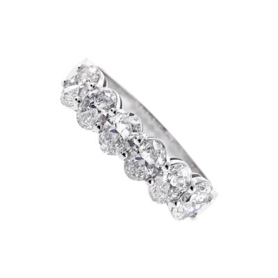  Pampillonia SIX OVAL DIAMOND PARTWAY GOLD DIAMOND BAND RING