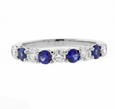  Pampillonia Sapphire and Diamond Alternating Band