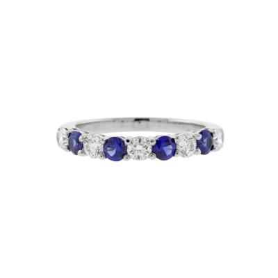  Pampillonia Sapphire and Diamond Alternating Band