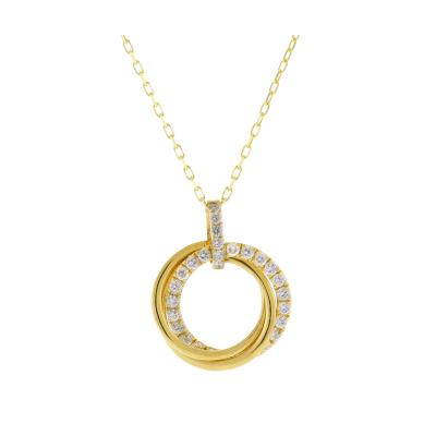  Pampillonia TRIPLE CIRCLE PAV DIAMOND PENDANT